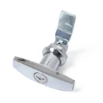 2 PCS Silver T Shape Handle Paddle Entry Door Latch & Keys Tool Box Lock for Trailer / Yacht / Truck - Image 2