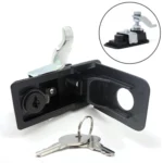 Adjustable Black Paddle Entry Door Latch & Keys Tool Box Lock for Trailer / Yacht / Truck