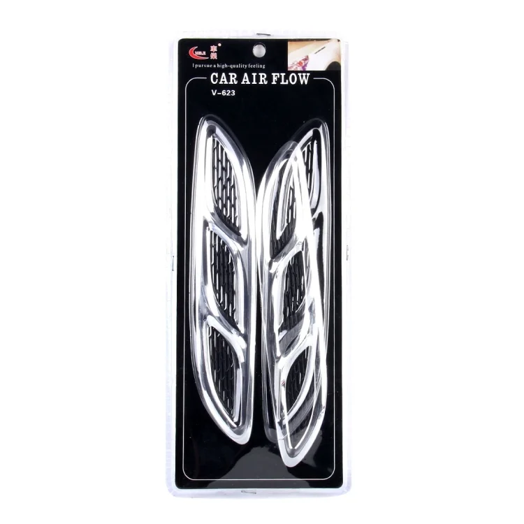 CMS9911_4.webp 2PCS V-623 JDM Style Plastic Decorative Air Flow Intake Turbo Bonnet Hood Side Vent Cover With Self-adhesive Stick - Image 5