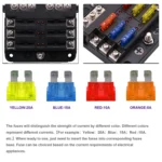 Independent Positive and Negative 1 in 6 Out 6 Way Circuit Blade Fuse Box Fuse Holder Kits with LED Warning Indicator for Auto Car Truck Boat - Image 6