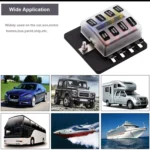 1 in 8 Out Fuse Box PC Terminal Block Fuse Holder Kits with LED Warning Indicator for Auto Car Truck Boat - Image 11