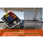 1 in 8 Out Fuse Box PC Terminal Block Fuse Holder Kits with LED Warning Indicator for Auto Car Truck Boat - Image 4