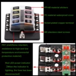 1 in 8 Out Fuse Box PC Terminal Block Fuse Holder Kits with LED Warning Indicator for Auto Car Truck Boat - Image 7