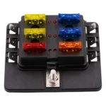 1 in 6 Out Fuse Box PC Terminal Block Fuse Holder Kits with LED Warning Indicator for Auto Car Truck Boat - Image 2