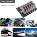 1 in 12 Out Fuse Box Screw Terminal Section Fuse Holder Kits with LED Warning Indicator for Auto Car Truck Boat - Image 11