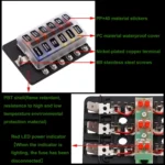 1 in 12 Out Fuse Box Screw Terminal Section Fuse Holder Kits with LED Warning Indicator for Auto Car Truck Boat - Image 7