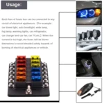 1 in 12 Out Fuse Box Screw Terminal Section Fuse Holder Kits with LED Warning Indicator for Auto Car Truck Boat - Image 10