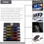 1 in 10 Out Fuse Box Screw Terminal Section Fuse Holder Kits with LED Warning Indicator for Auto Car Truck Boat - Image 5