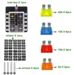 1 in 10 Out Fuse Box Screw Terminal Section Fuse Holder Kits with LED Warning Indicator for Auto Car Truck Boat - Image 8
