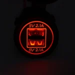 Universal Car Charger 2 Port Power Socket Power Dual USB Charger 5V 4.2A IP66 with Aperture - Image 2