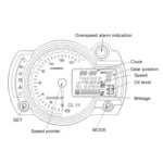 Motorcycle Modified Instrument Panel 12V LCD Display Adjustable Mile Oil Meter Water Temperature Meter Mileage 2-4 Cylinder - Image 8