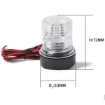 DC 12V 2.5W Marine Boat Yacht Stern Anchor LED Navigation Light All Round 360 Degree White Light - Image 6
