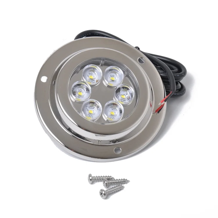 CMS9993_1.webp DC 10-30V 12W IP68 316 Stainless 6 LEDs Blue Light Underwater Light Boat High Power Bright for Marine / Yacht - Image 2