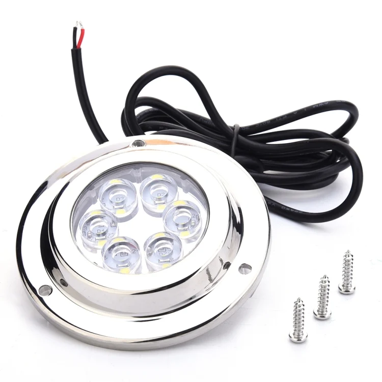 CMS9994_1.webp DC 10-30V 12W IP68 316 Stainless 6 LEDs White Light Underwater Light Boat High Power Bright for Marine / Yacht - Image 2