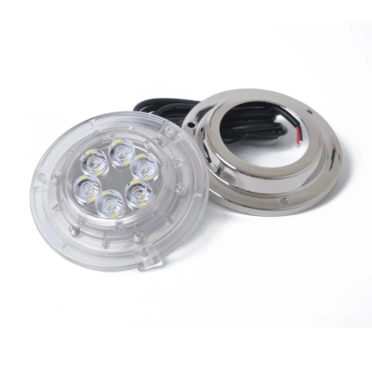 CMS9994_2.webp DC 10-30V 12W IP68 316 Stainless 6 LEDs White Light Underwater Light Boat High Power Bright for Marine / Yacht - Image 3