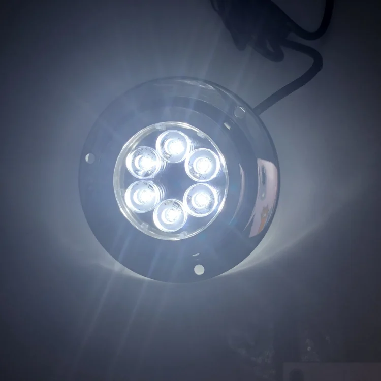 CMS9994_5.webp DC 10-30V 12W IP68 316 Stainless 6 LEDs White Light Underwater Light Boat High Power Bright for Marine / Yacht - Image 6
