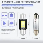 2 PCS 36mm DC12V-24V 3W 6000K 660LM 6LEDs SMD-3030 Car Reading Lamp / License Plate Light - Image 3