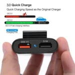 HMQ-C801 1.8m 8A Max 4 Ports USB Car Charger with Extending USB HUB for Front & Back Seat Charging (Black) - Image 6