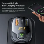 ROCK B301 Dual USB + PD Bluetooth 5.0 FM Transmitter & Car Charger, Support TF Card / U-disk - Image 5