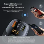 ROCK B301 Dual USB + PD Bluetooth 5.0 FM Transmitter & Car Charger, Support TF Card / U-disk - Image 7