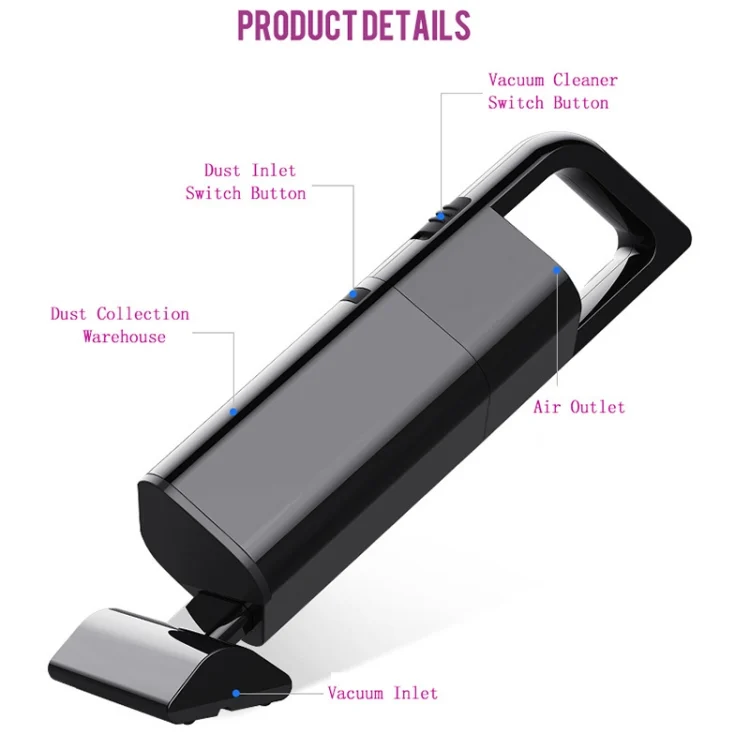 CRP0288B_2.webp Car Portable Wireless 120W Handheld Powerful Vacuum Cleaner - Image 3