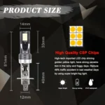 2 PCS H1 DC12V-24V / 12W / 3000K / 800LM 12LEDs SMD-3030 Car LED Fog Light - Image 8