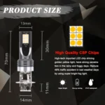 2 PCS H3 DC12V-24V / 12W / 3000K / 800LM 12LEDs SMD-3030 Car LED Fog Light - Image 8