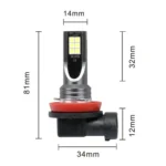 2 PCS H11 / H8 DC12V-24V / 12W / 3000K / 800LM 12LEDs SMD-3030 Car LED Fog Light - Image 3