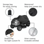 210D Oxford Cloth Waterproof Sunscreen Scooter Tractor Car Cover, Size: M - Image 8