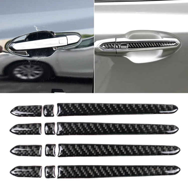 Car Carbon Fiber Outside Door Handle Decorative Sticker for Cadillac XT5 2016-2017