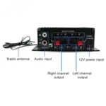AK370 12V Household / Car Bluetooth HIFI Amplifier Audio with Remote Control - Image 5