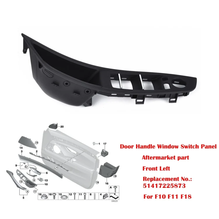 CRP1065B_4.webp Door Left Front Handle Window Switch Panel 51417225875 for BMW 5 Series - Image 5