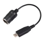 Car Converter USB Port to Car Cigarette Lighter Socket Female 5V to 12V Boost Power Adapter Cable