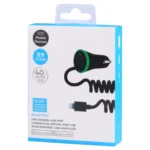 17W 3.4A Mini USB Car Charger with 8 Pin Spring Cable - Image 4