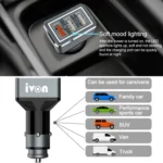 IVON CC36 39W 7.2A QC 3.0 USB + Dual USB Car Charger with Ambient Light - Image 3