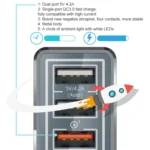 IVON CC36 39W 7.2A QC 3.0 USB + Dual USB Car Charger with Ambient Light - Image 4