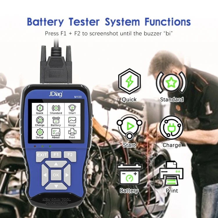 CRP1302_3.webp JDiag M100 Motorcycles 2 in1 OBD Scanner Battery Tester, Simplified Version - Image 4