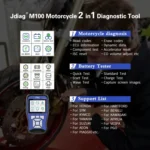 JDiag M100 Motorcycles 2 in1 OBD Scanner Battery Tester, Simplified Version - Image 6