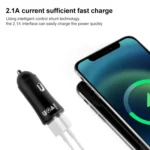 IVON CC26 5V 2.1A Dual USB Port Mini Car Charger - Image 4