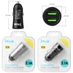 IVON CC26 5V 2.1A Dual USB Port Mini Car Charger - Image 6