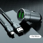 IVON CC38 2.4A Dual USB Car Charger + 1m USB to Micro USB Fast Charge Data Cable Set - Image 2