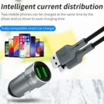 IVON CC38 2.4A Dual USB Car Charger + 1m USB to Micro USB Fast Charge Data Cable Set - Image 6
