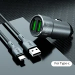 IVON CC38 2.4A Dual USB Car Charger + 1m USB to USB-C / Type-C Fast Charge Data Cable Set - Image 2