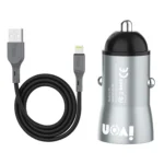 IVON CC39 18W 3.1A QC 3.0 USB Car Charger + 1m USB to 8 Pin Fast Charge Data Cable Set - Image 2