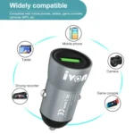 IVON CC39 18W 3.1A QC 3.0 USB Car Charger + 1m USB to 8 Pin Fast Charge Data Cable Set - Image 4