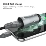 IVON CC39 18W 3.1A QC 3.0 USB Car Charger + 1m USB to USB-C / Type-C Fast Charge Data Cable Set - Image 3