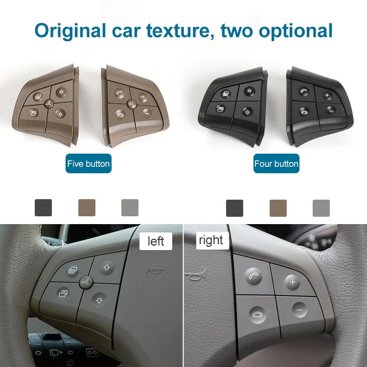 CRP1333_B2.webp Car Right Side 5-button Steering Wheel Switch Buttons Panel 1648200110 for Mercedes-Benz W164, Left Driving - Image 3