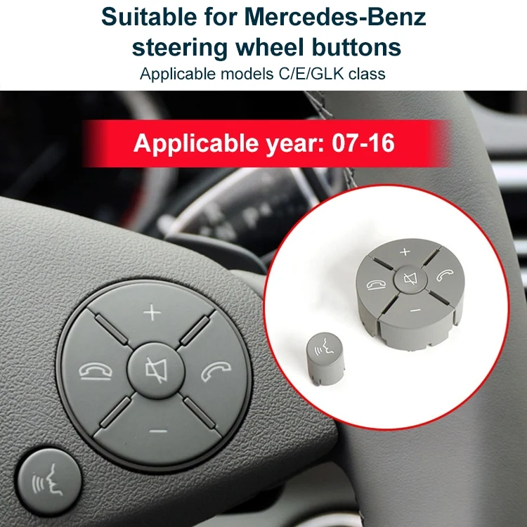 CRP1355_B4.webp 1 Pair Car Steering Wheel Switch Buttons Panel for Mercedes-Benz W204 2007-2014, Left Driving - Image 5