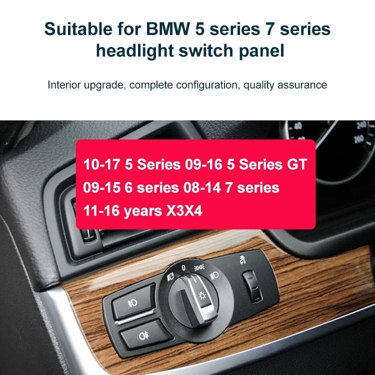 CRP1398_B4.webp Car Headlight  Switch Button Knob for BMW 5 Series 2010-2017, Left Driving - Image 5