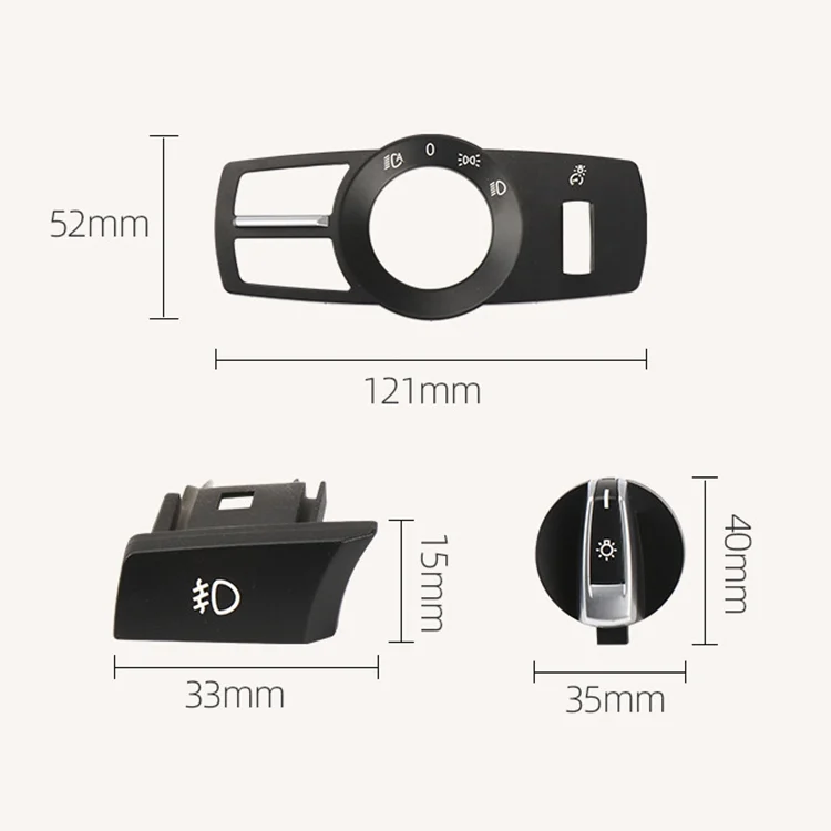 CRP1399_2.webp Car Rear Fog Light Switch Button Knob for BMW 5 Series 2010-2017, Left Driving - Image 3